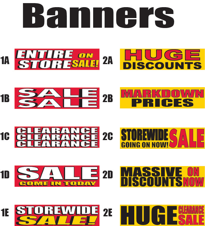 Clearance and Discount Banners