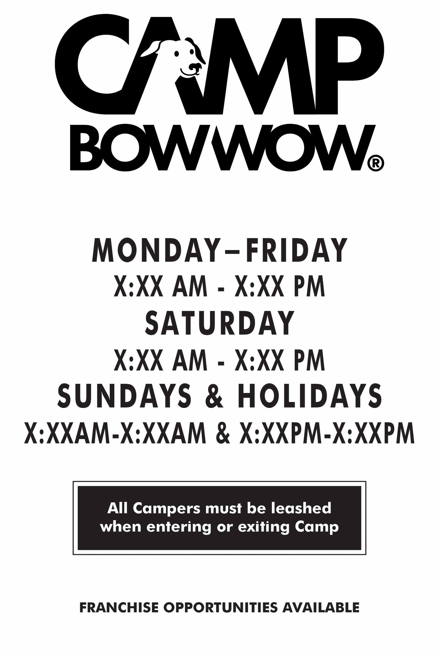 Camp Bow Wow Door Decals