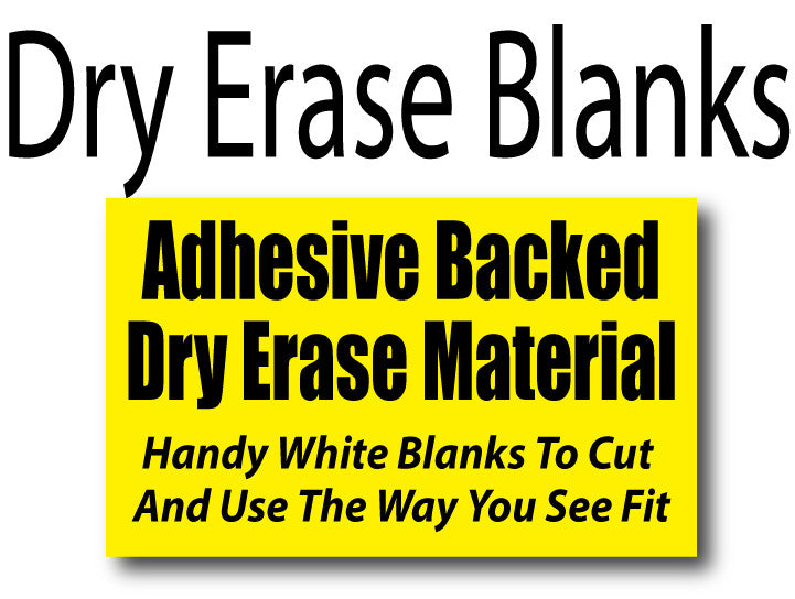 Dry Erase Blanks - adhesive backed