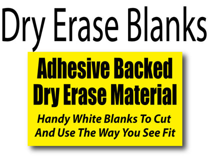 Dry Erase Blanks - adhesive backed