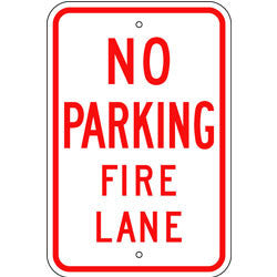 No Parking Fire Lane Sign