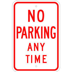 No Parking Any Time Sign