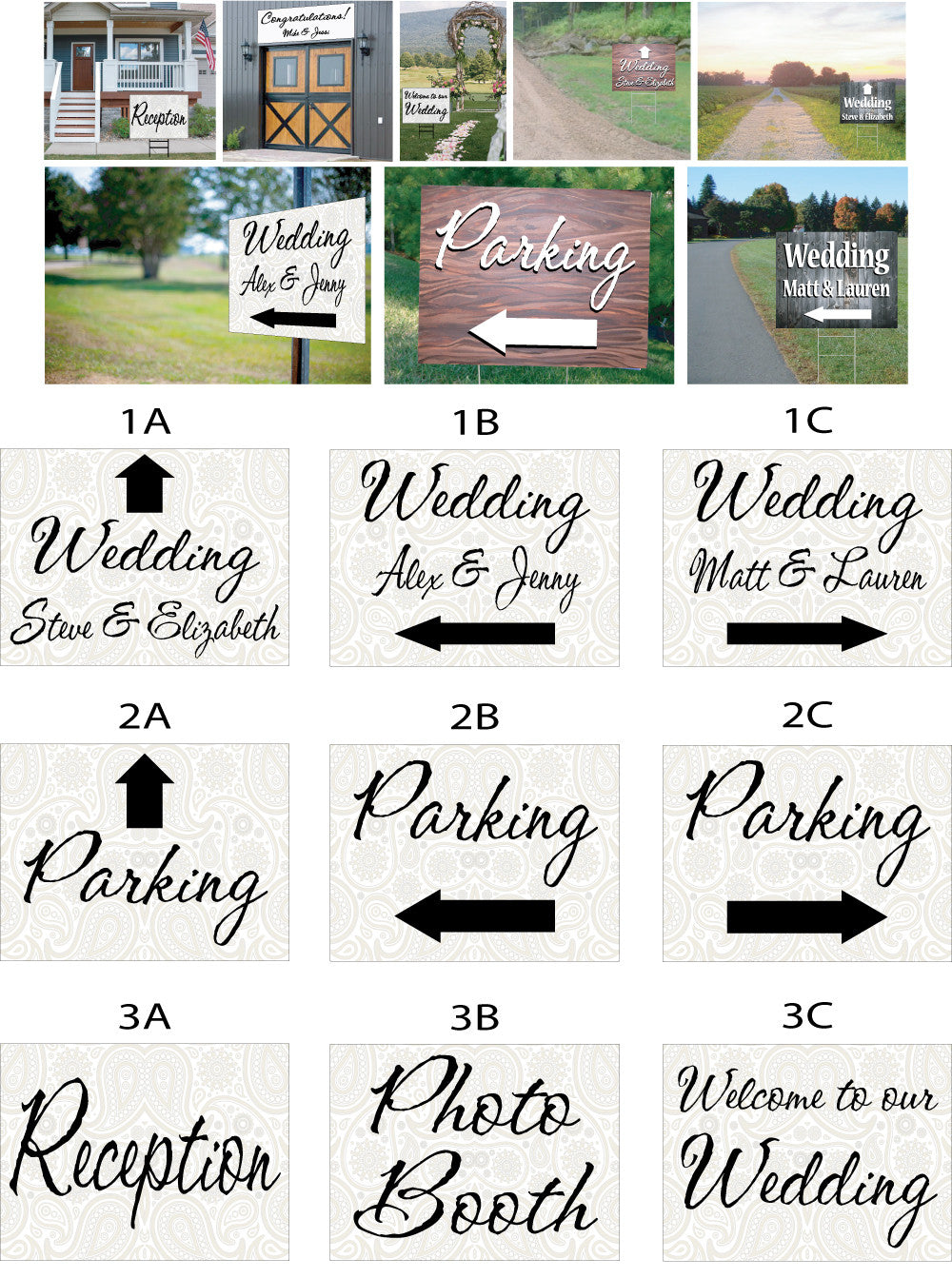 Wedding Signs - light background