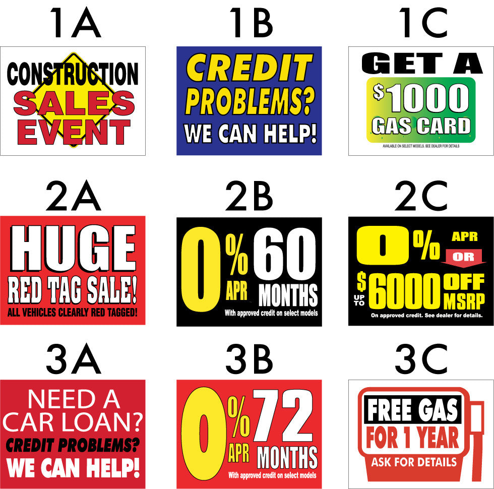 Auto Dealer Sale Signs – Same Day Sign - Main Image
