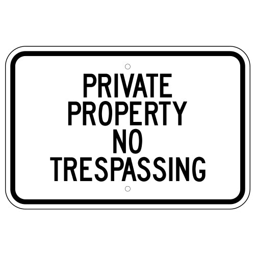 Private Property No Trespassing Sign