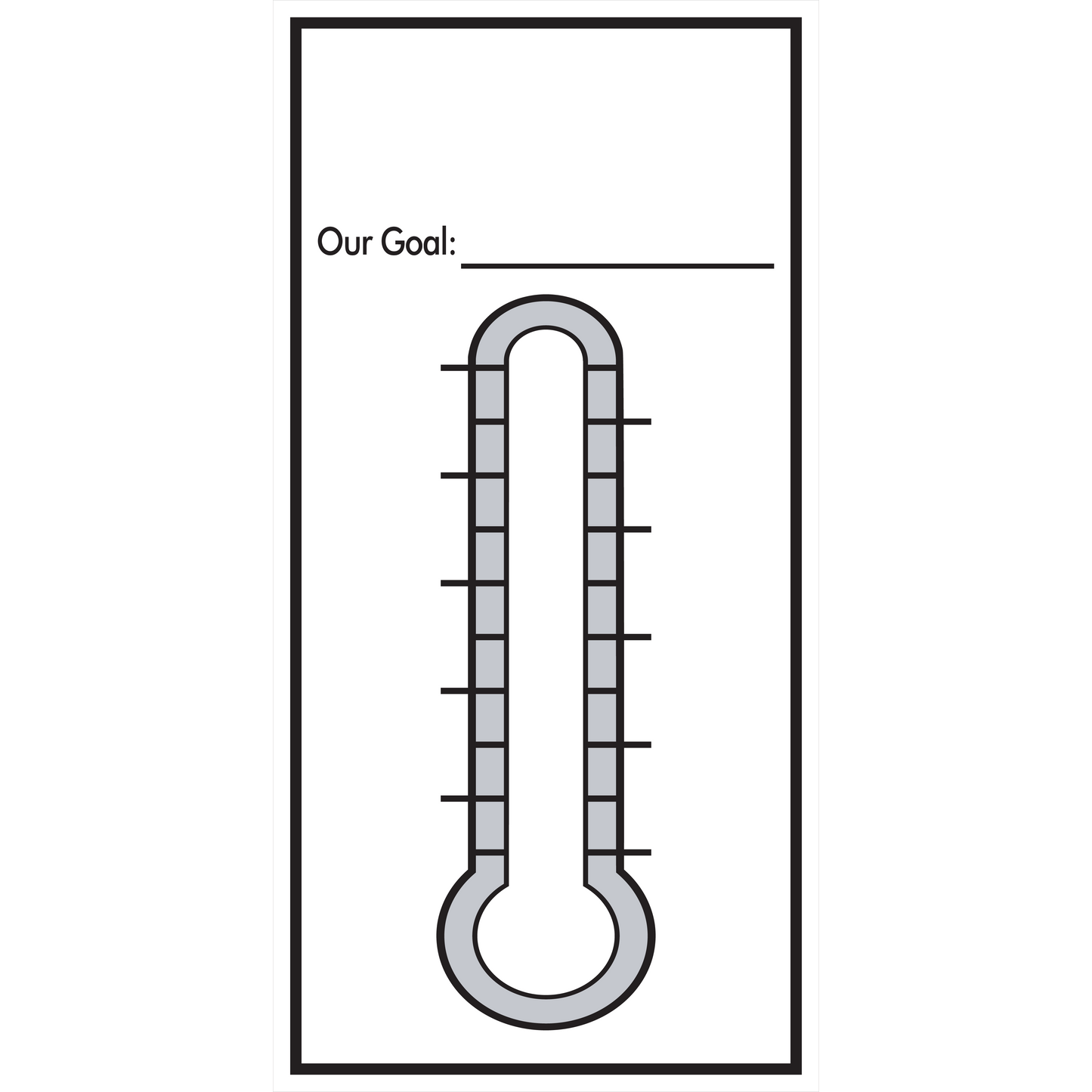 Goal Thermometers - Dry Erase, Hard Backed, Quick Ship, All Purpose