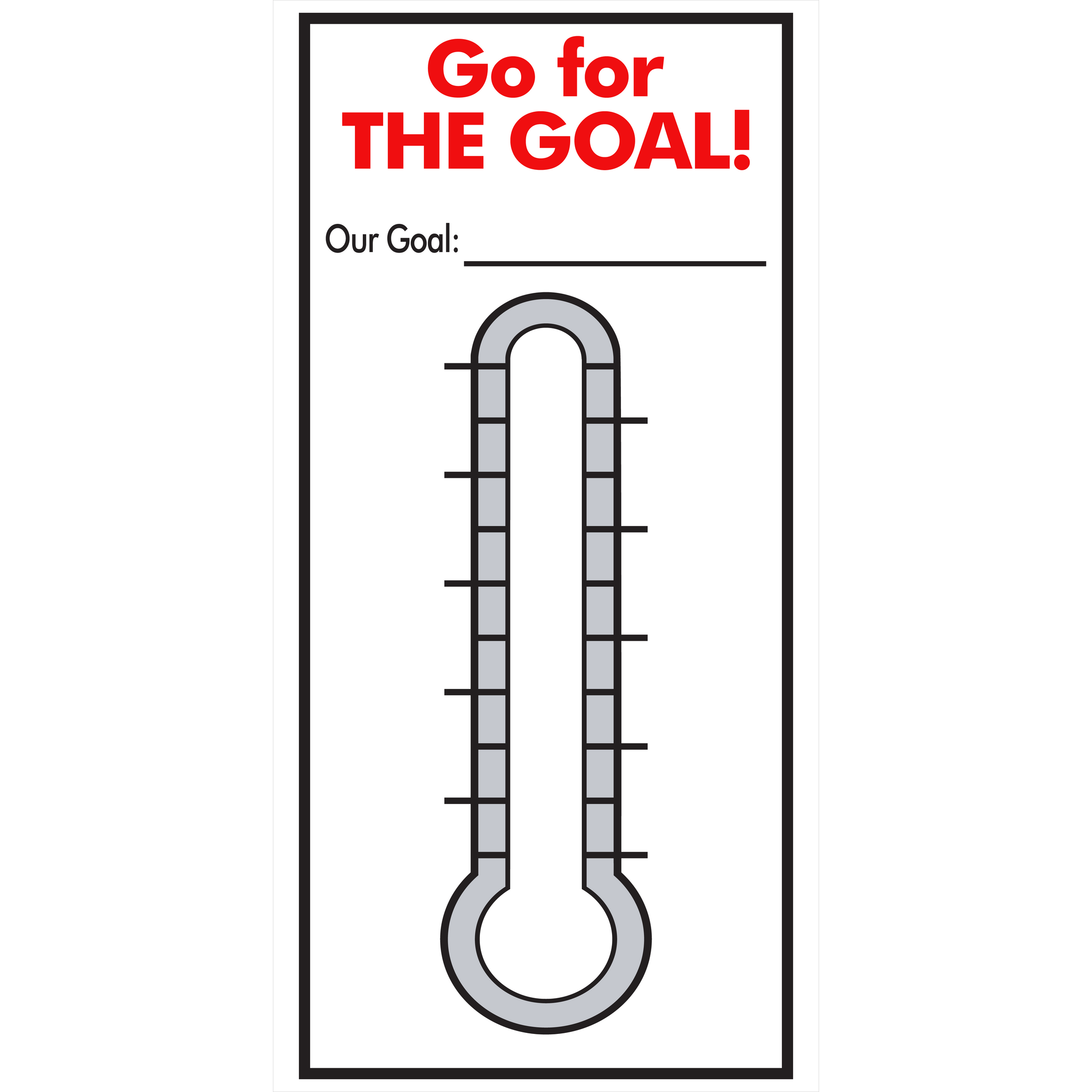Goal Thermometers Dry Erase, Hard Backed, Quick Ship, All Purpose