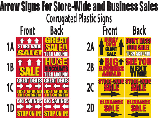 Arrow Signs for Store-Wide and Business Sales