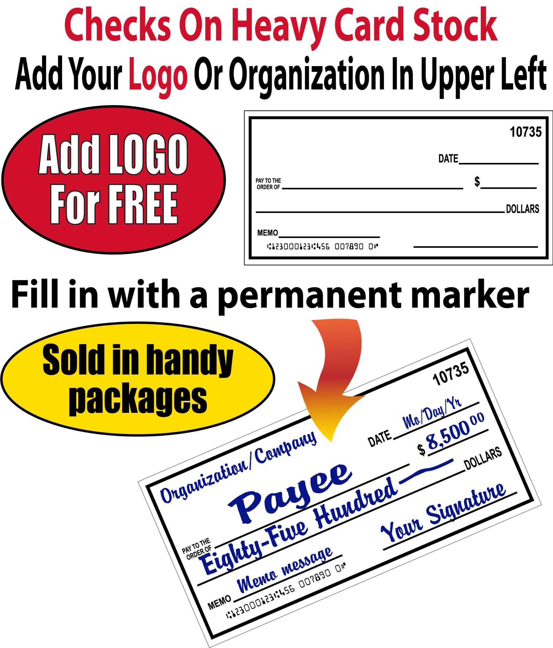Large Check Sticker Big Checks, Oversized Presentation Checks – Same Day Sign