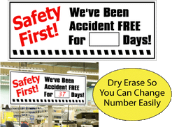 Safety Signs - Dry Erase, Days Being Safe - 36 x 18 – Same Day Sign