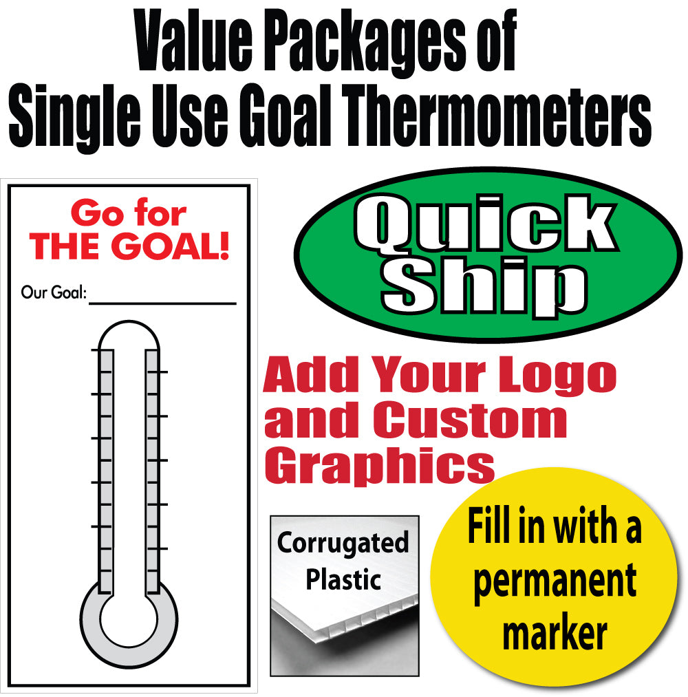 Goal Thermometer Packages, Single Use