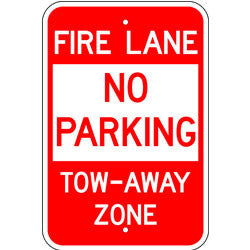 Fire Lane No Parking Tow-Away Zone Sign – Same Day Sign