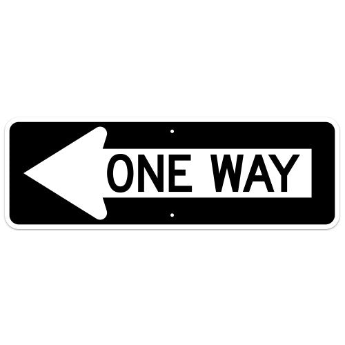 One Way Arrow Sign, Left