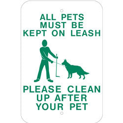 All Pets Must Be Kept On Leash Sign