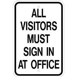 All Visitors Must Sign In At Office Sign