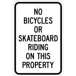 No Bicycles Or Skateboard Riding Sign