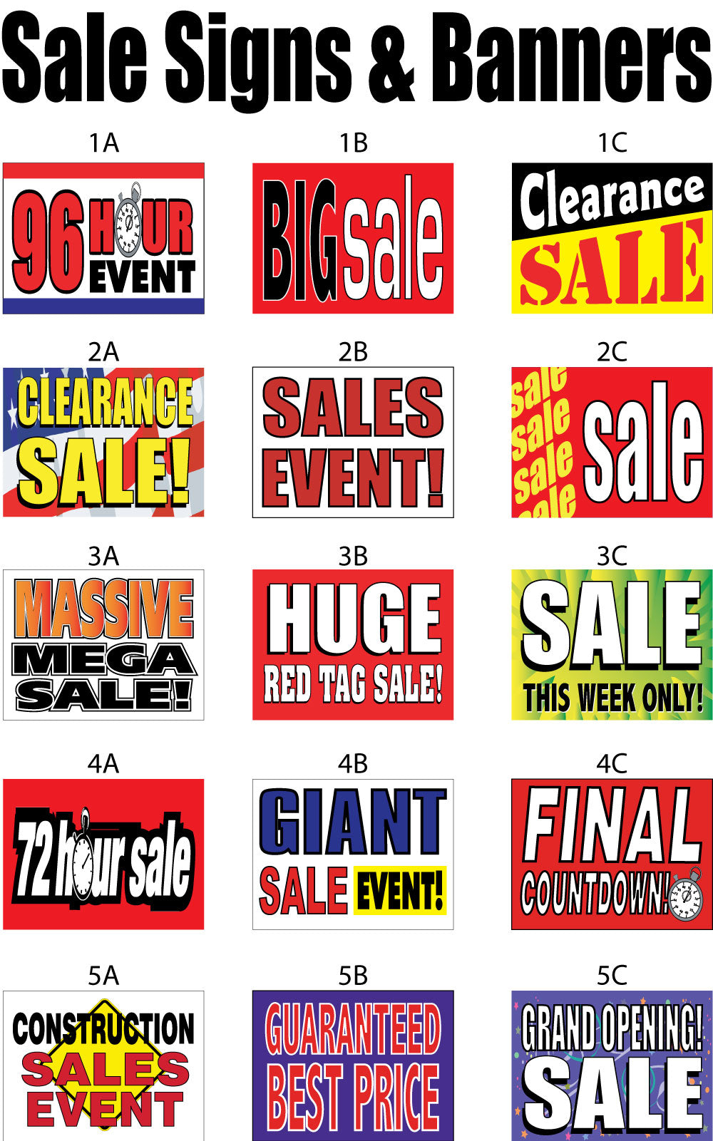 Sale Signs and Banners