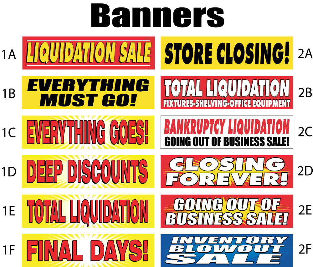 Sale Banners - inventory reduction, everything must go