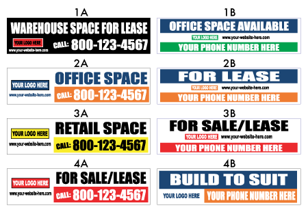 For Rent, For Lease, For Sale Banners for Commercial and Retail Grp B ...