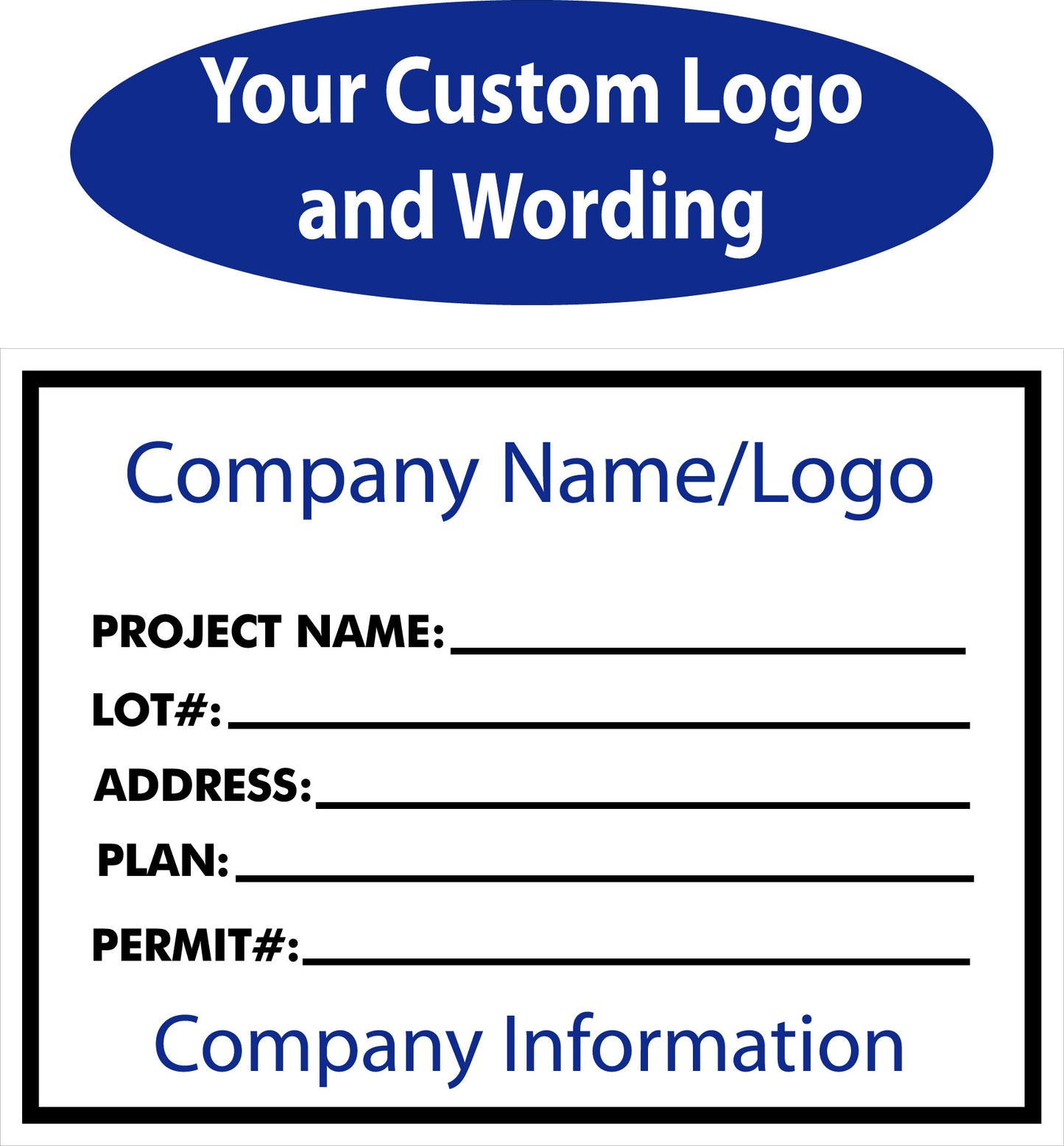 Lot Signs - Custom logo and wording