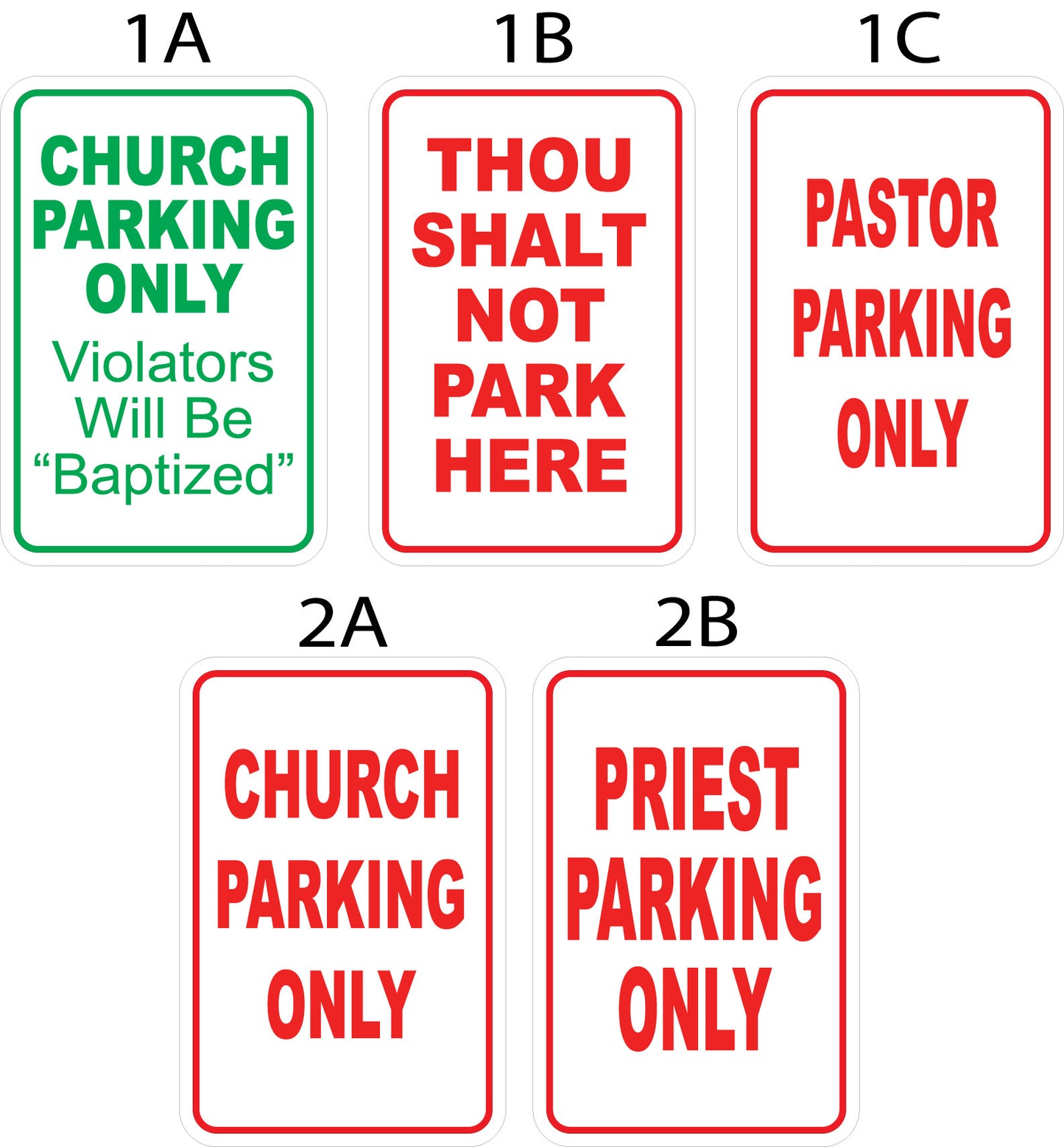 Church Parking Signs - Metal