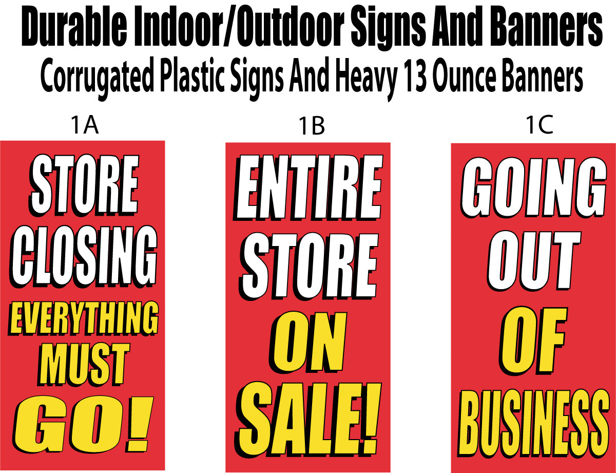 Going out of business, store closing banners