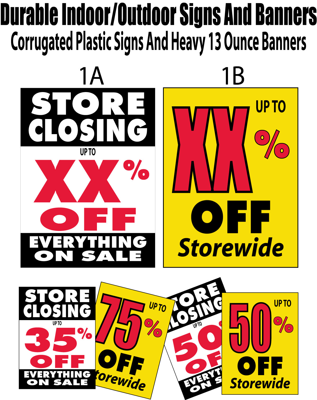 Percent off signs