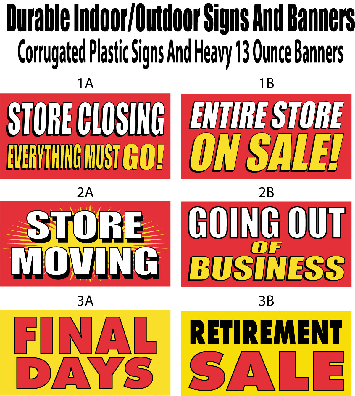 Closing, out of business, moving banners and signs – Same Day Sign
