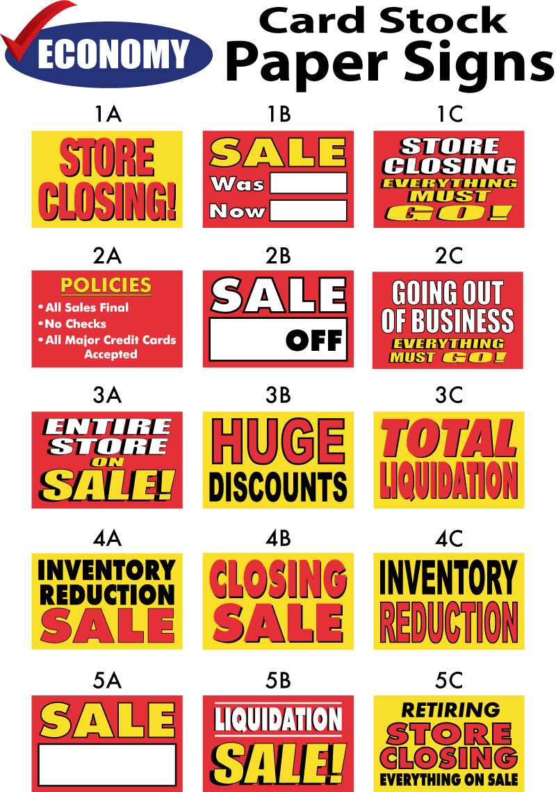 Paper Signs - Card Stock