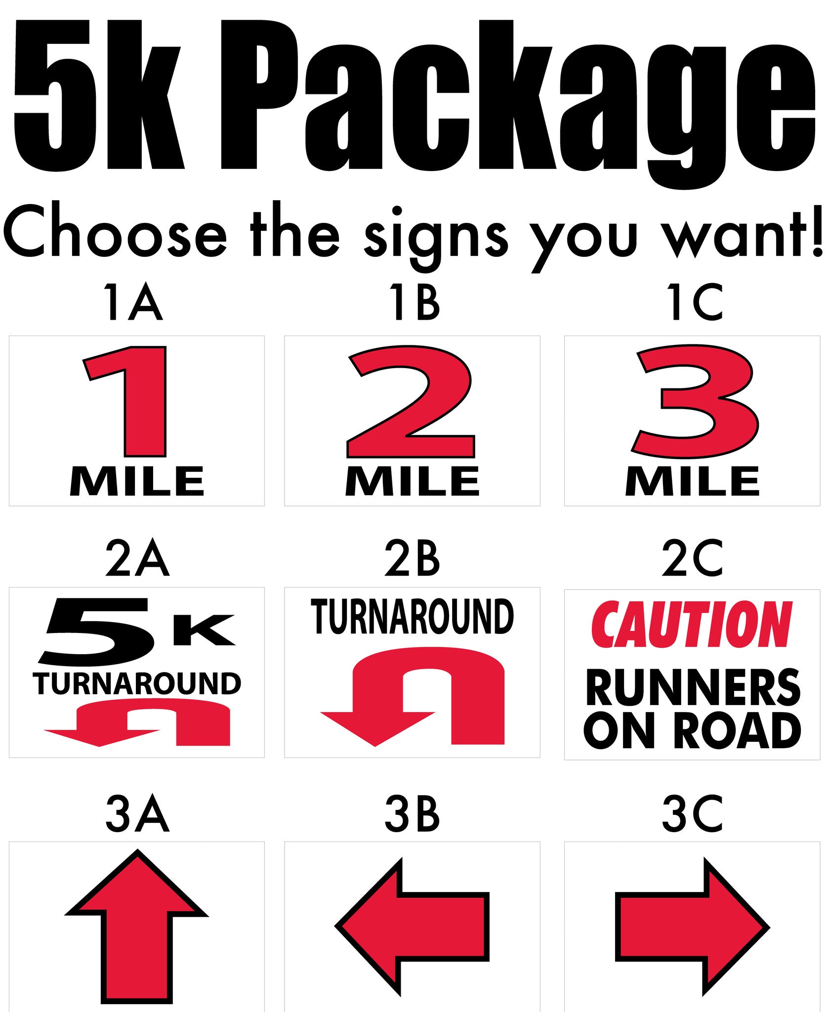 Race Signs 5K Custom Pkg – Same Day Sign