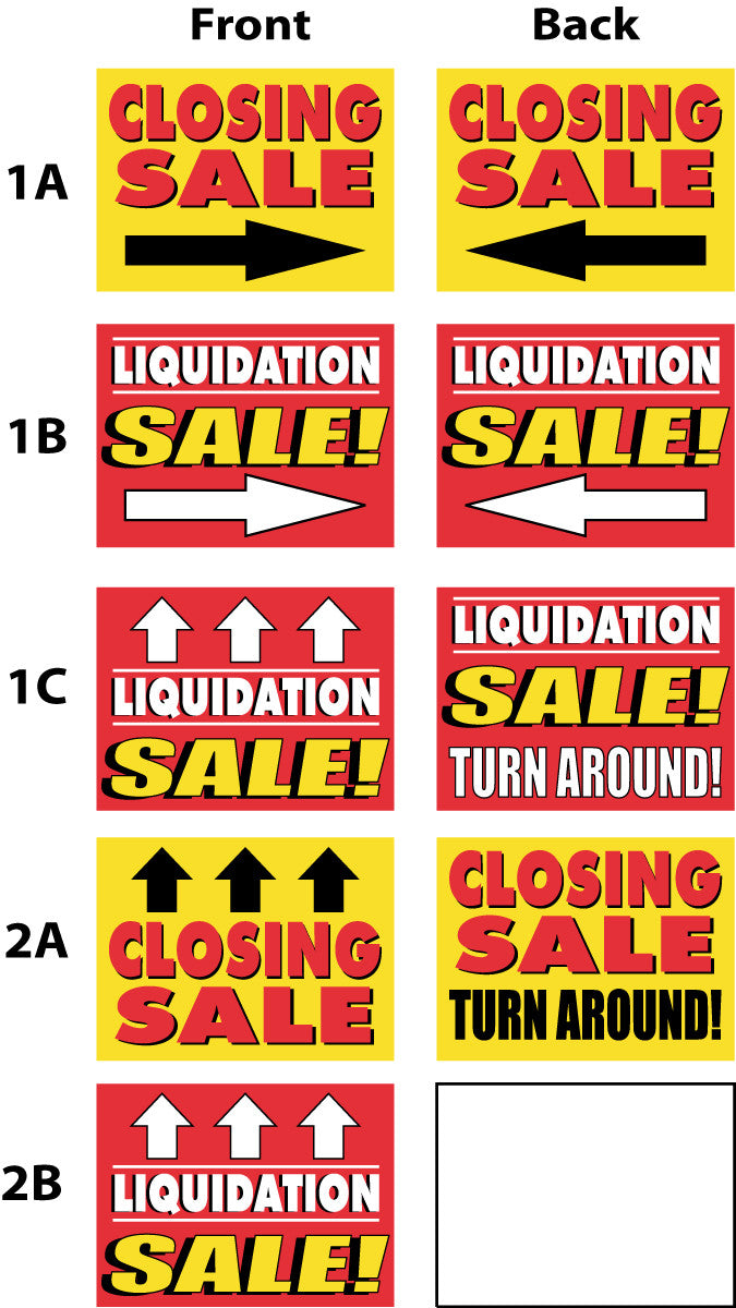 Set Of 6 Horizontal "SALE" Posters - Shop Display Signage For Advertising & Promotions