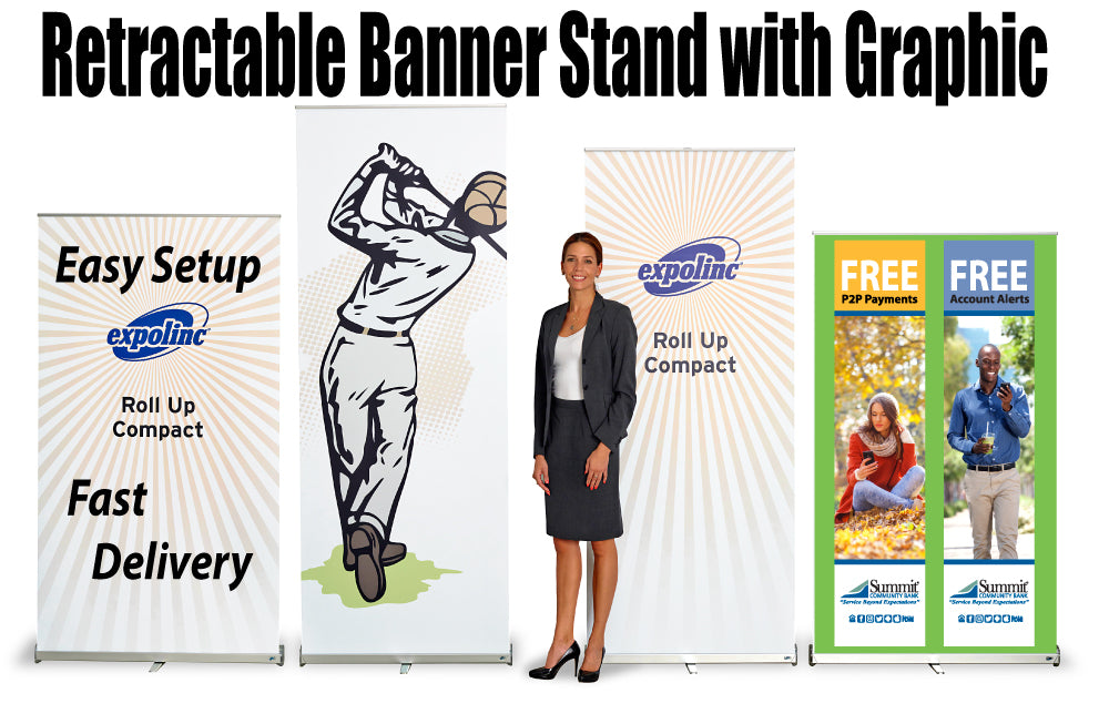 Roll-up banner stand