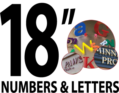 18 inch numbers and letters for buildings