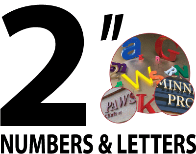 2 inch letters, numbers for buildings