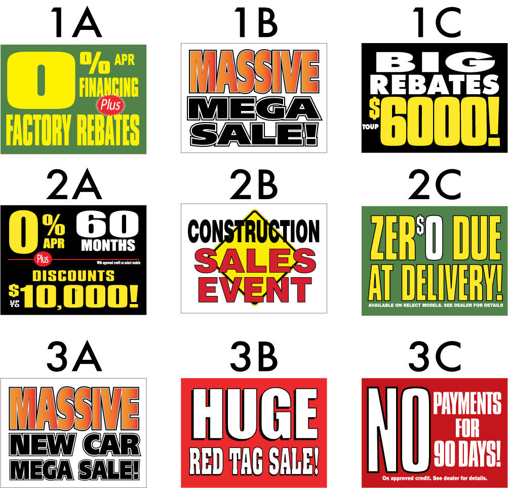 Rebate signs, no payments, construction sale