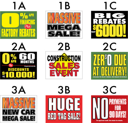 Rebate signs, no payments, construction sale