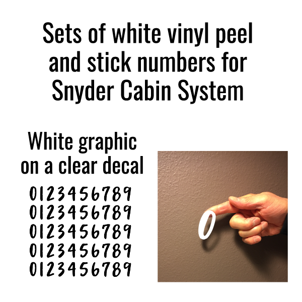 Cabin Numbers- White Vinyl Peel and Stick